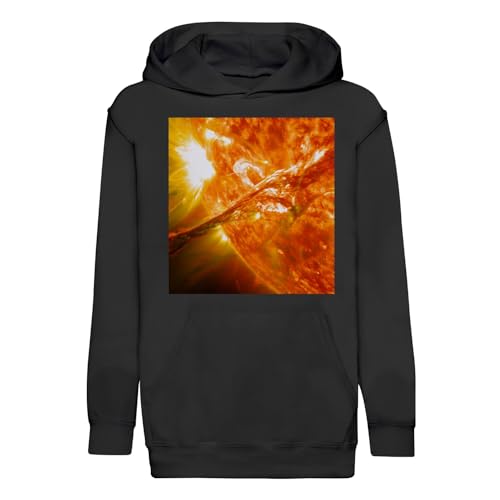 Sweat à capuche enfant astronomie et soleil éruption solaire en coton premium
