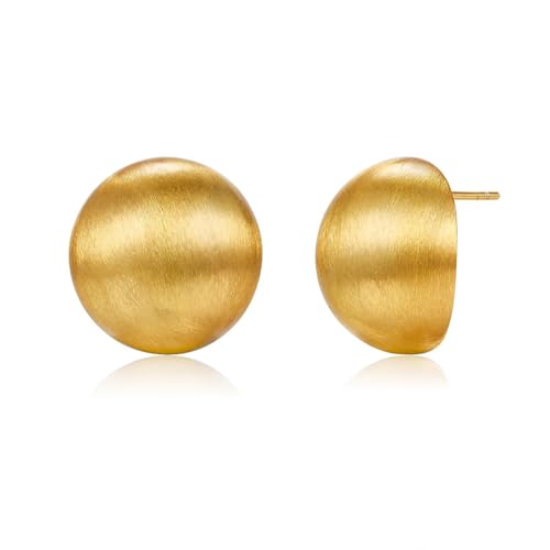 Stud Earrings for Women Half-ball Mattle Gold Sliver Studs Gold Brushed Button Earrings for Women Fashion Vintage Stud Earrings for Party