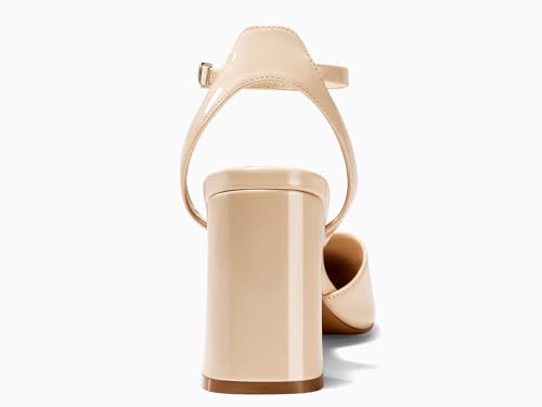 Image of Juliet Holy Womens Closed Toe Heels Chunky Block Heel Ankle Strap Pumps Slingback Heeled Sandals