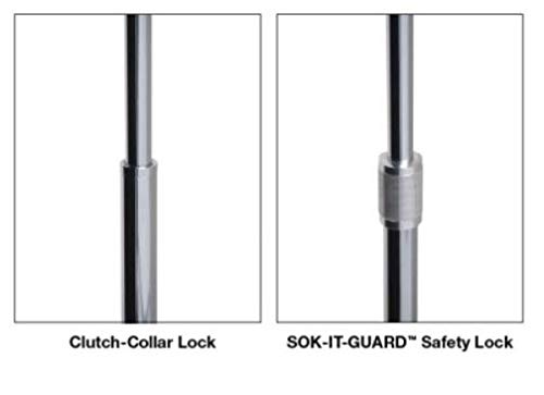 Miniatura 3 de Grafco Deluxe - Lámpara de trabajo de pie con base móvil, cromada, altura ajustable con bloqueo de seguridad, 60 vatios máximo, 5,570.9 ft