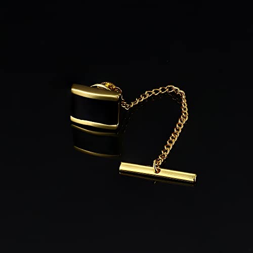 Image of Thunaraz Tie Tacks for Men Tie Bar Clip for Regular Ties Necktie Mens Ties Tacks Clutch with Chain for Wedding Business Pin Clips Mixes Color
