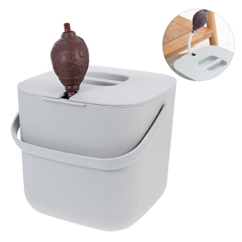 Basurero pequeño de mesa Kichvoe gris cuadrado miniatura 3