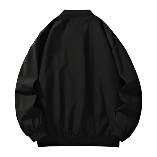 Mens Bomber Jacket Fall Spring Casual Light Jacket Teen Boys Stylish Full-Zip Bomber Coat Long Sleeve Travel Clothes4