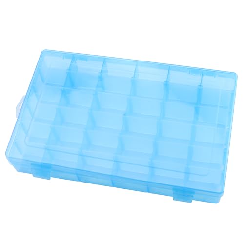 Image of ZOENHOU 8 Pack 36 Grids Plastic Bead Organizer Container with Adjustable Dividers, 4 Colors Plastic Jewelry Organizer Storage Box for Bead Earring Fishing Hook Art Crafts