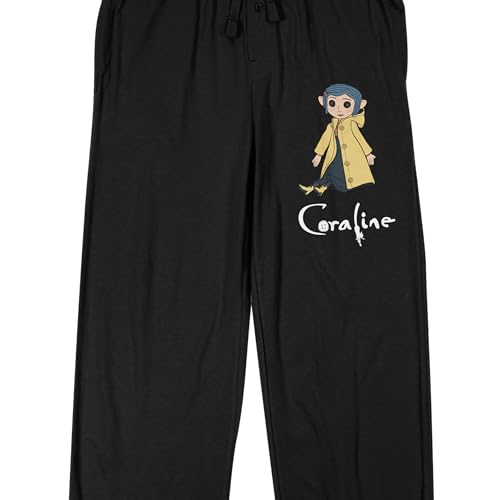 Bioworld Coraline Character Animation Men's Black Sleep Pajama Pants2