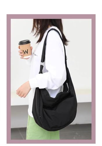 Image of Nylon Crescent Crossbody Bag for Women Men Casual Tote Handbag | Nylon