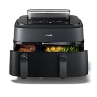 Philips Airfryer Serie 5000 doppio cestello con vapore-Frittura ad aria, cottura a vapore o...
