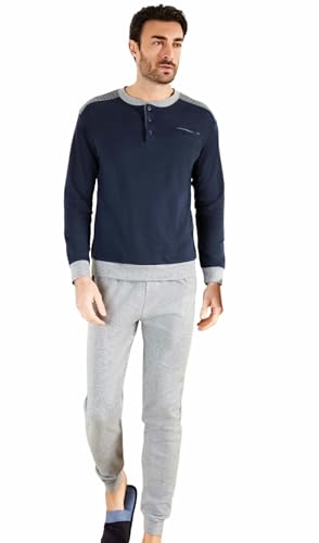 BIRIKKINA Pigiama Uomo Invernale in Caldo Jacquard - Pigiama Uomo