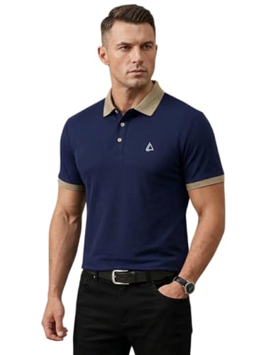Image of TAGAS Mens Polo T-Shirt || Men's Color Block Polo Tshirt | Short Sleeve Casual Pullover with Collar |Casual Wear for Men | Mens Regular FIT T-Shirts