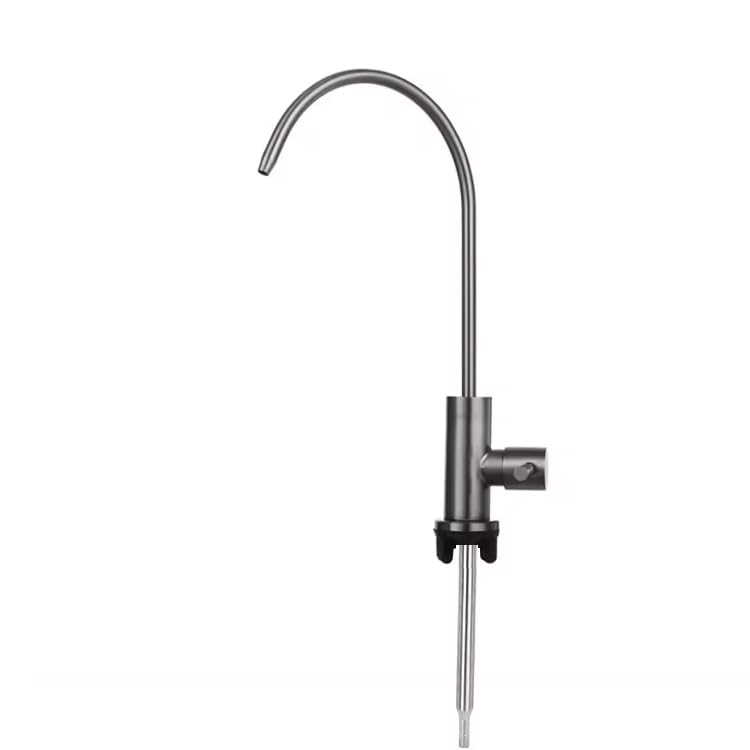 Image of AQUIEEN SS 304 Kitchen RO Water Tap | Stainless Steel RO Faucet for Water Purifier | Cold Water Drinking Tap for Home, Kitchen & Office | Premium RO Tap, Gun Grey