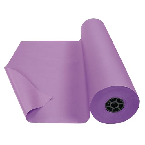 Colorations Dual Surface Paper Roll, Purple, 36" x 1000', Textured Paper, Classroom Craft & Art Supplies, Bulletin Board, Gift Wrapping, Chalkboard Wallpaper