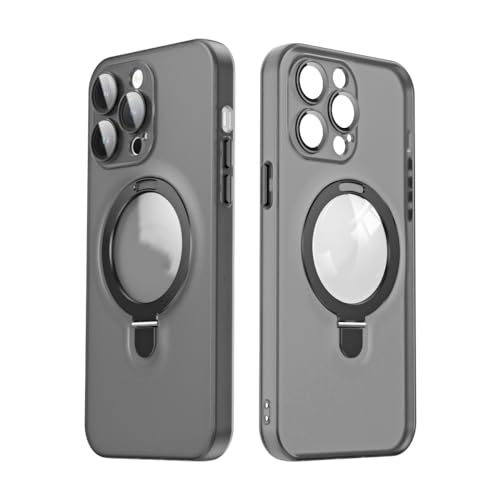 Étui de support de bague magnétique iPhone 12 Pro Max noir avec film d'objectif en verre