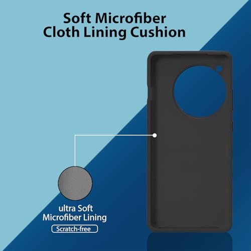 Image of LIRAMARK Liquid Silicone Soft Back Cover Case for OnePlus 12R 5G (Black)