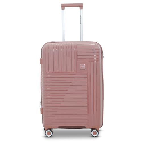 Image of AMERICAN TRAVELLER Touris Travel Trolley Bag Single Small | Lightweight Expandable Polypropylene Hard Shell | Large Suitcase with TSA Lock | 8 Lego Wheels | Travel Luggage for Men & Women (20, Pink)