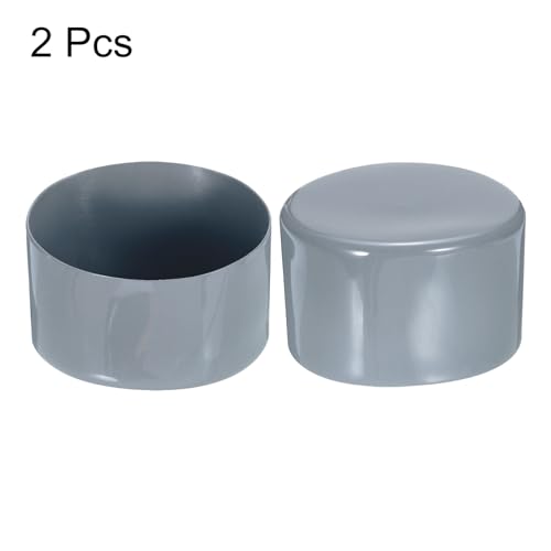 Image of uxcell 2pcs Rubber End Caps 85mm ID Vinyl Round Tube Bolt Cap Cover Screw Thread Protectors Grey, 50mm Height