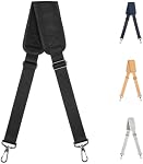 58 inch Universal Shoulder Strap Replacement, Non-Slip Breathable Straps Padded with Metal Swivel Hooks, Adjustable for Golf, Laptop & Camera, Crossbody Bag (Black)