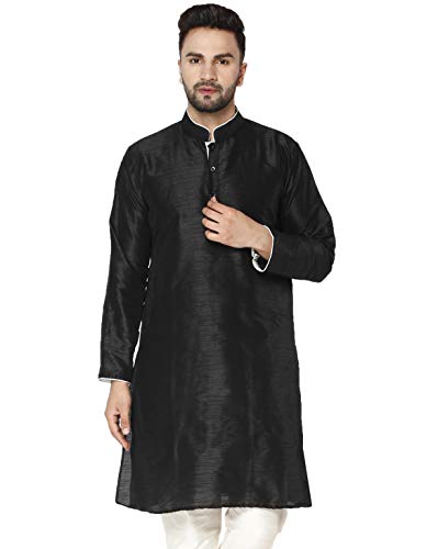 SKAVIJ Men’s Silk Long Casual Kurta Party Dress