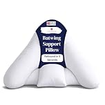 Lancashire Textiles Orthopaedic Batwing Shaped Neck & Back Support Pillow for Help with Cushioning and Sitting Complete with White Removable Pillowcase