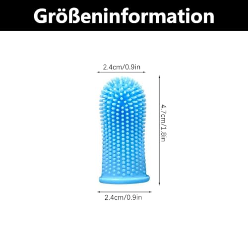 4 Stück Hundezahnbürste, 360º Pets Zähne Reinigung Zahnbürste, Fingerzahnbürste Hund Katze, Zahnbürste Hund, Für Hunde, Welpen, Katzen & Kleine Haustiere Zahnpflege(Blau, Rosa)