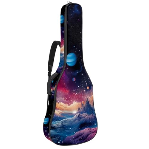 Housse de guitare 109 cm motif planète magique galactique en tissu Oxford