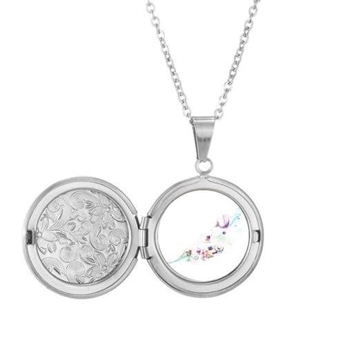 Collier médaillon ballon de feu et aquarelle pour cadeau d'anniversaire unique
