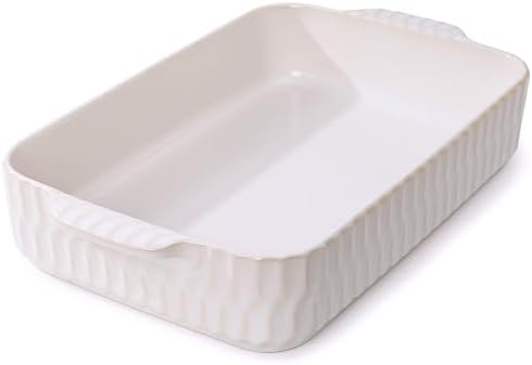 4.7QT Casserole Dishes for Oven, 9x13” Large Lasagna Pan, Ceramic Baking Dish, Rectangular Lasagna Pan Deep with Handles for Baking, Casserole, Kitchen, Thanksgiving Christmas Gift for Mother Father Women Men - Thumbnail 2