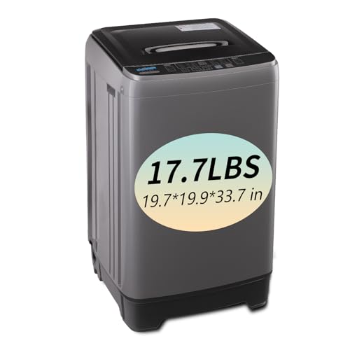 KRIB BLING Full Automatic Washing Machine with LED Display, 17.7 lbs Portable Washer Drain Pump, 10 Programs & 8 Water Levels Selections, Ideal for RV, Camping, Apartment, Dorm, Gold