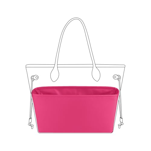 Image of DGAZ Purse Organizer Insert Fits Neverfullbag Mini /PM /MM /GM,Silk Bag Organizer,Luxury Handbag & Tote Shaper(MM, Peach Pink)