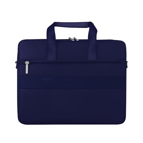 Image of GRIPP Hugo Laptop Sleeve Bag for Laptop /MacBook up to 14 Inch, Detachable Shoulder Strap, Carry Handle, Trolley Sleeve, Tablet Compartment, Multiple Organisers, Office and Travel Bag - Blue