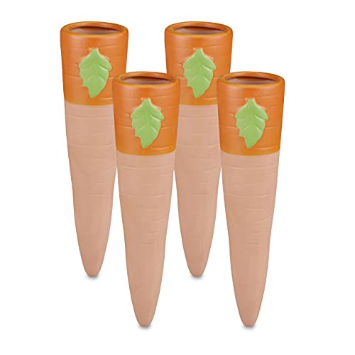 Set Irrigazione a Goccia Set da 4 Coni per Piante e Vasi Innaffiatoio per Bottiglie da 1.5 Litri Terracotta