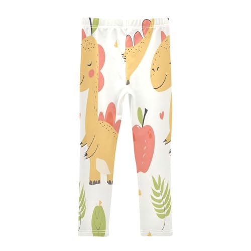 Toddler Girls Leggings Printed Yoga Pants Leggings Cute Dinosaur with Apples for Kids2