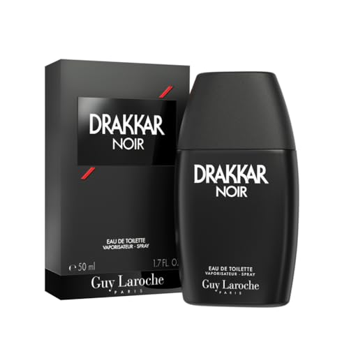 Preisvergleich Produktbild Guy Laroche Drakkar Noir Ikonischer Designerduft, Intensives, kraftvolles Eau de Toilette, Fougère-Mischung & aromatische Gewürze, Langanhaltendes Männerparfum, Duft für Tag und Nacht, 50ml