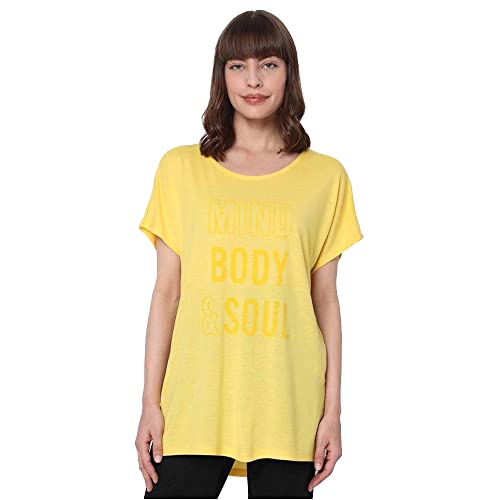Image of Vero Moda Women's Polyester Blend Regular Fit T-Shirt