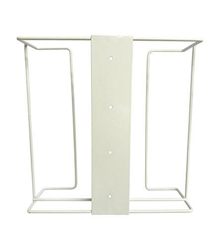 kingseal 1 each  disposable glove or tissue box holder triple 3-box glove rack wall mounted universal box holder for larger sized boxes white - 1 glove rack