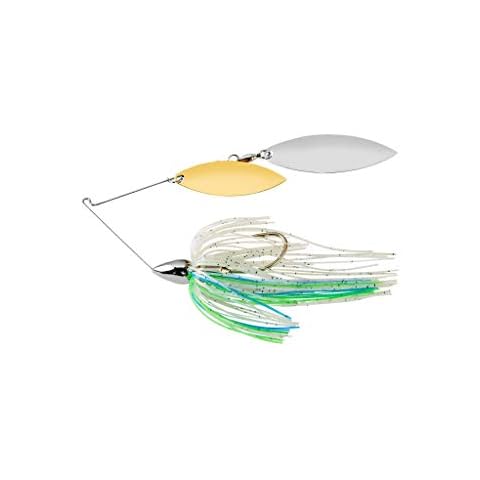 War Eagle Custom Lures Nickel Frame Double Willow Spinnerbait Blue Herring Skirt 1/2 oz. Cover