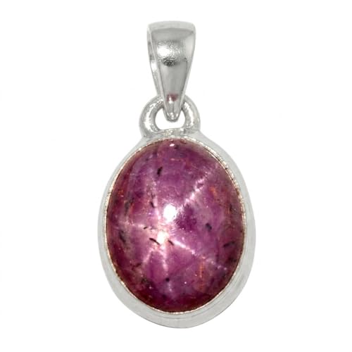 Natural 6-Star Red Ruby 925 Solid...