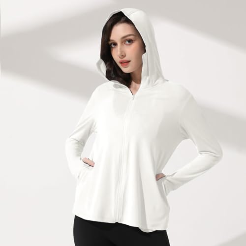 mingyuezai women39s upf 50 sun protection jacket hooded lightweight long sleeve sun shirt for hiking outdoor