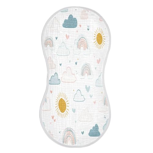 Kigai Boho Rainbow Baby Burp Cloths Extra Soft and Absorbent Burping Rags Cotton Burping Clothes Baby Washcloths for Newborn Boys Girls - 1 Pack2