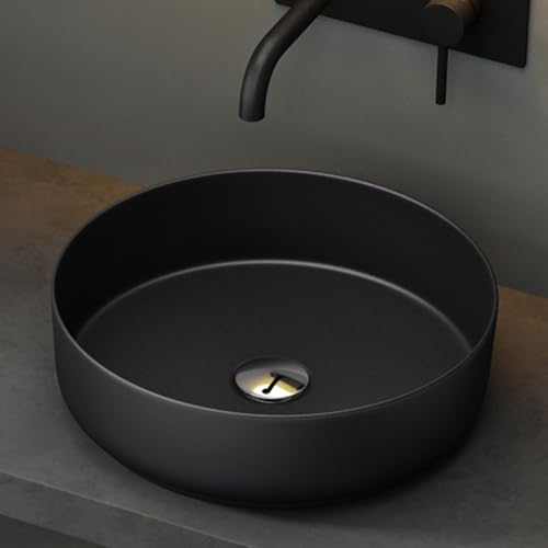 Mai & Mai Vasque à Poser 31x31x11cm Lavabo en Céramique Noir Mat avec Nano-revêtement Salle de Bains pour Invités BR203