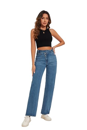 Jeans Women High Waist Wide Leg Baggy Jeans Boyfriends Stretch Denim Pants4