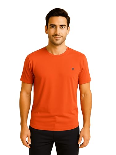 Image of Force NXT Men's Premium Microfiber Fabric Solid T-Shirt | Round Neck Half-Sleeves T-Shirt for Men | Sweat Wicking with Label Free for Daily Uses
