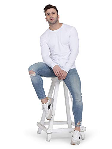 Image of Self Design Men Full Sleeve Round Neck Multicolor T-Shirt (Pack of 2)