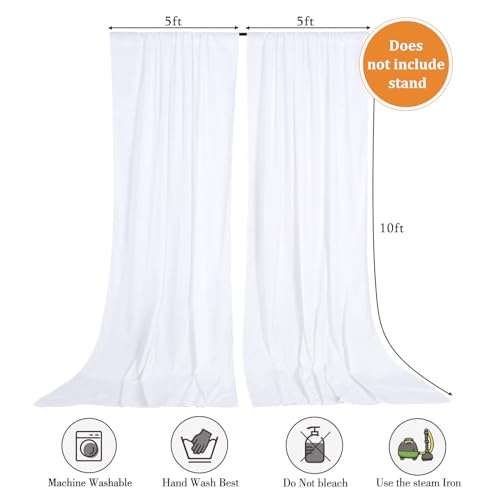 Cortina de Fondo Blanca 5ft x 10ft Paquete 2 Paneles miniatura 2