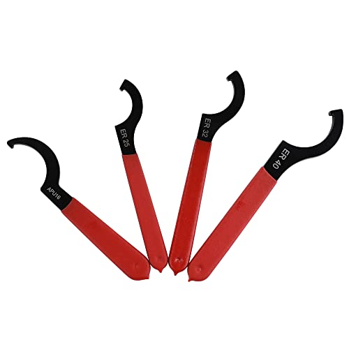Actecmax Wisepick Coilover Wrench Spanner Set 4 Pcs/5Pcs/6 Pcs Adjustable C-Shape Wrenches Tool Set Apu13 Apu16 Er25 Er32 Er40 C32 (4 Pcs) #TOP2