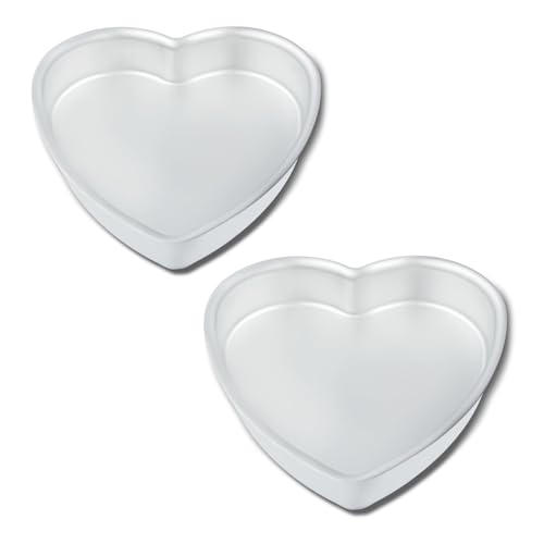 DMYIZZ Heart Shaped Cake Pans, 6 Inch 8 Inch,heart-shaped for weddings parties family and other occasions cake, Easy Clean, Freezer, Microwave and Oven Safe (2, 10 * 2 inch)
