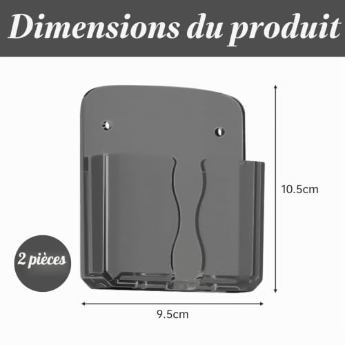 YueJieSelected Lot de 2 supports muraux pour téléphone portable (2 noirs cristaux) – vue 2