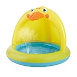 Zasdvn Piscina Hinchable Para Niños - Piscina De Chapoteo Infantil Con Sombrilla Y Aspersor,Bañera de jardín con forma de pato - Para Mascotas Pequeñas Niños Niñas Patio Exterior Jardín Playa Interior