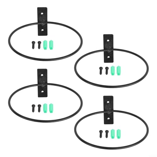 Filteilect 4 anelli porta piante in metallo resistente, montaggio a parete, per vasi da fiori, staffe per piante da giardino, struttura in ferro, supporto per piante da balcone (15,2 cm)
