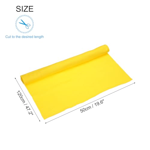 Image of MECCANIXITY 47 inch Elastic Cuffs Ribbed Trims Cotton Fabric Knit Rib Stretch Tape Cuff Sleeve Waistband for Sewing, 20 inch Wide Yellow