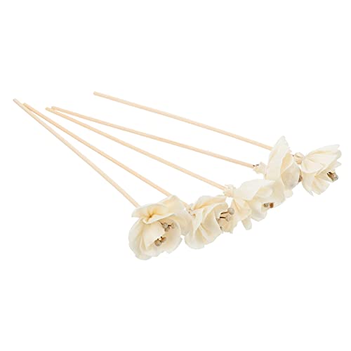 COHEALI 5pcs Rattan Flower Diffuser Sticks Natural Sticks for Home Fragrance for Spa and Office Decor Beige Peony Scented